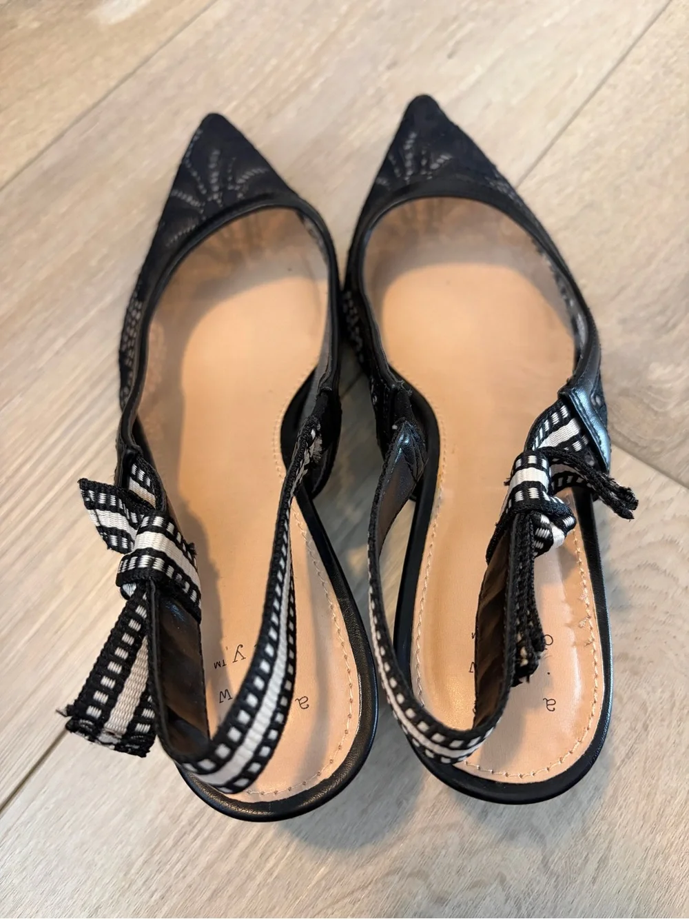 a new day Black Lace Annette Slingback Kitten Heel Pump Size 6.5